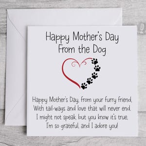 Moederdagkaart van de DOG Card Wenskaart sentimenteel aandenken gedicht. Milieuvriendelijke recyclebare kaart. Mama 1e Moederdag
