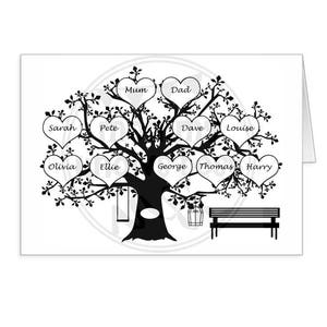 Personalised Family Tree Greeting Card. Special Family Gift. Card for parents / grandparents. Mothers day card. Valentines day. Anniversary
