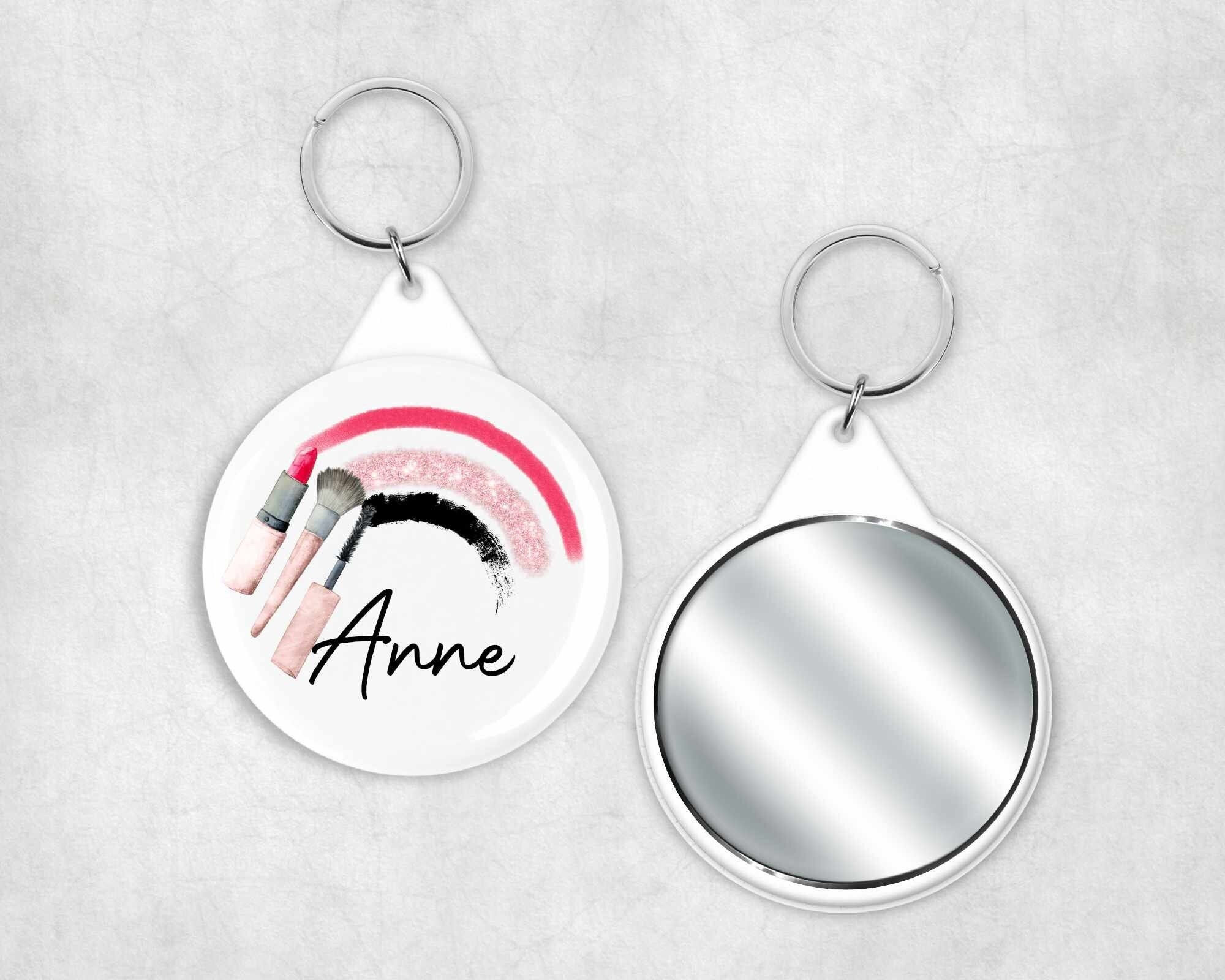 MommyKnowsBestGifts Make Up Mirror Keyring Gift. Personalised Galentines Day Present Valentines Day Christmas Stocking Filler Birthday Mothers Day Mirror 58mm