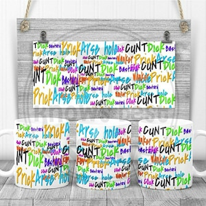 Adult sweary swearing mug. Adult humour mug, sweary funny present. Humorous gift. Rude mug, inappropriate swear word gift. Bad language