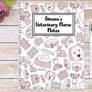 Veterinär Krankenschwester Notizen Notizbuch personalisiert Recyclebar Öko-Tierärzte freundliches Notizbuch Wired Buch Journal Azubi Techniker Tier Geschenk
