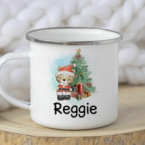 Navidad Santa Bear tree Mug Kids Taza personalizada Caja festiva Relleno Esmalte Taza de chocolate caliente Personalizada Nochebuena Boy Girl Boy Familia