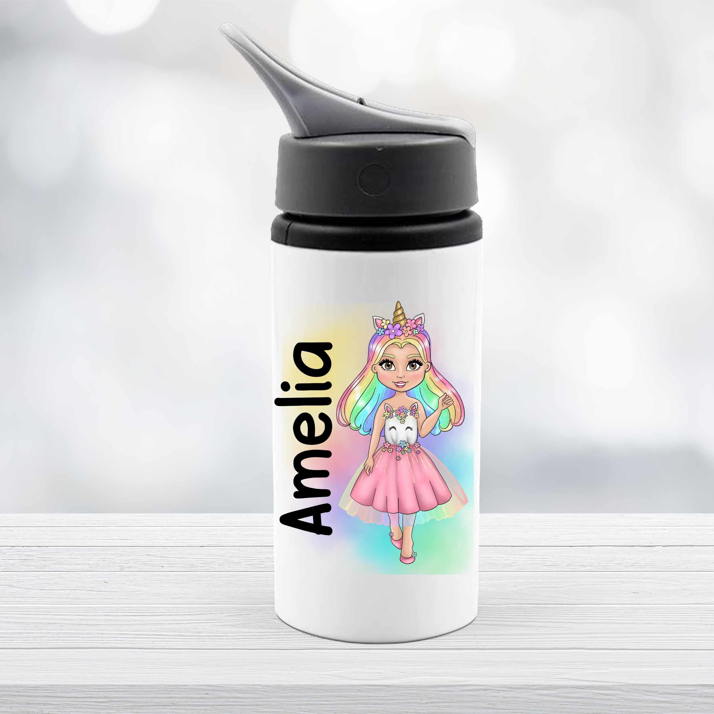 Personalised Unicorn Water Bottle, Unicorn School Bottle, Kids Unicorn Drink  Bottle, Girls School Flask, Kids Children Student Drinks Cup 