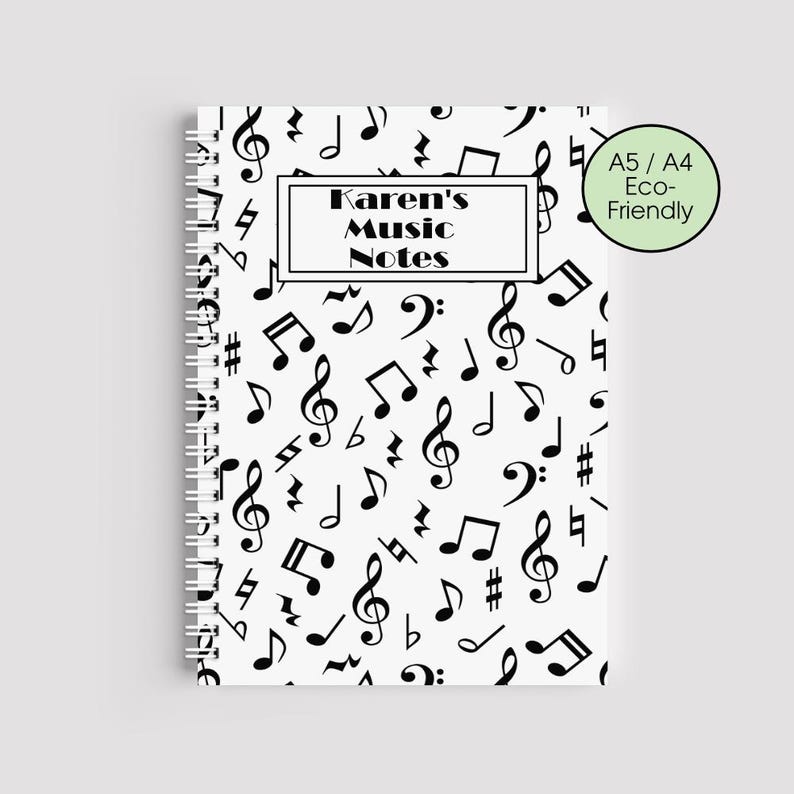 Personalised Music Notebook Custom Name Songwriting Journal Music ...