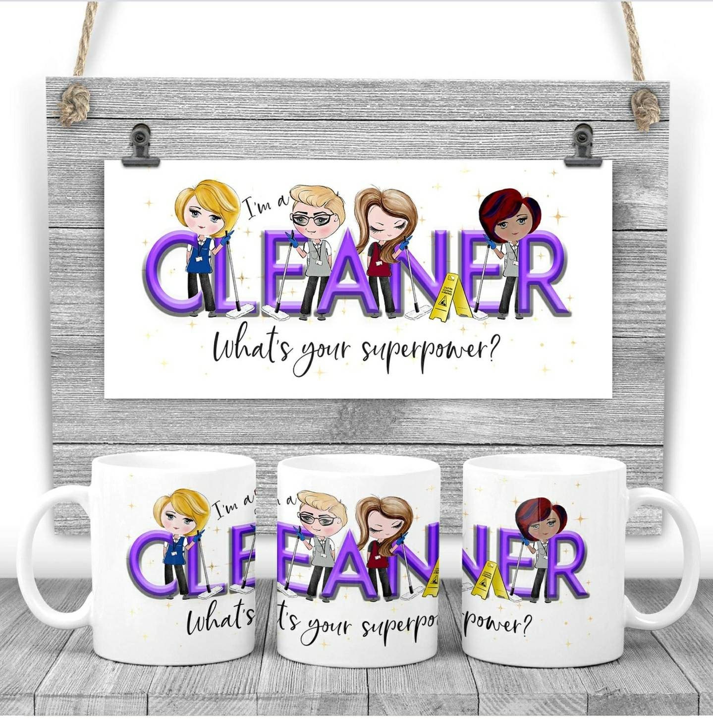 Keyworker Mug I am a CLEANER what's your superpower Say Etsy