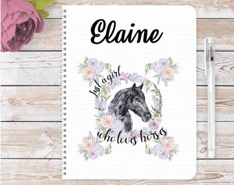 Black Horse minnaar notitieblok gepersonaliseerd Recyclebaar milieuvriendelijk notitieblok biologisch afbreekbaar. Draadboek Kerstcadeau verjaardagsdagboek notities. Paard