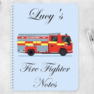 Fire fighter notes notebook personalise Recyclable eco friendly notepad Wired book journal emergency services student fire service gift