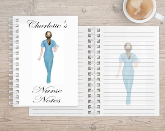 Nurse Notebook Eco friendly notepad. Personalised Nurse gift journal. Customised nurse. Congratulations Nurse lined pad qualified A5 printed