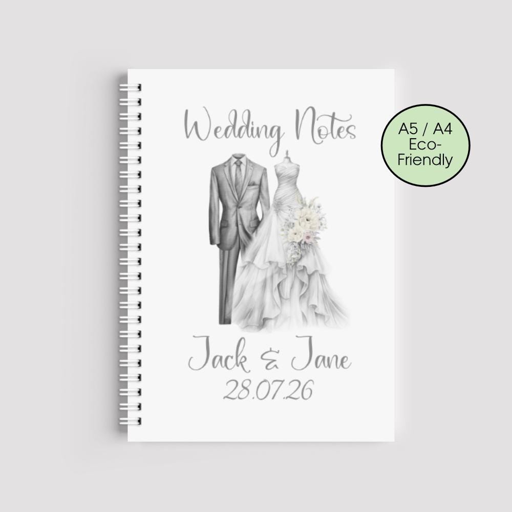 Personalised Wedding Planner Notebook Any Name & Date