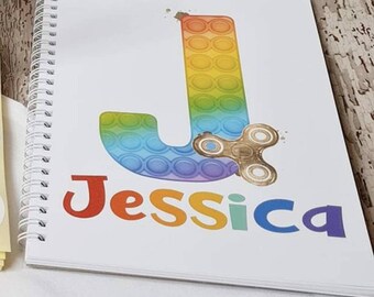 Pop it fidget notes notebook personalised Recyclable eco friendly notepad Wired book journal children&#39;s notebook colouring pad rainbow popit