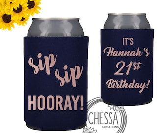 21st Birthday Decoration, Custom Party Cups Favors, Sip Sip Hooray, Birthday Gift for Her, Shirt