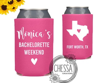 Bachelorette Party Can Cozies, Beer Coolers, Custom, ANY TEXT! Texas or any state