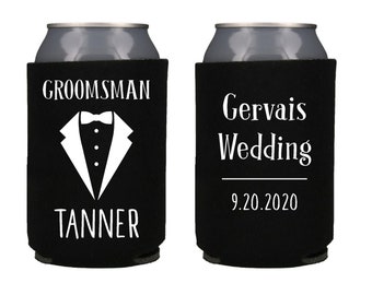 Groomsmen Proposal, Will You Be My Groomsman Can Cozies, Tux