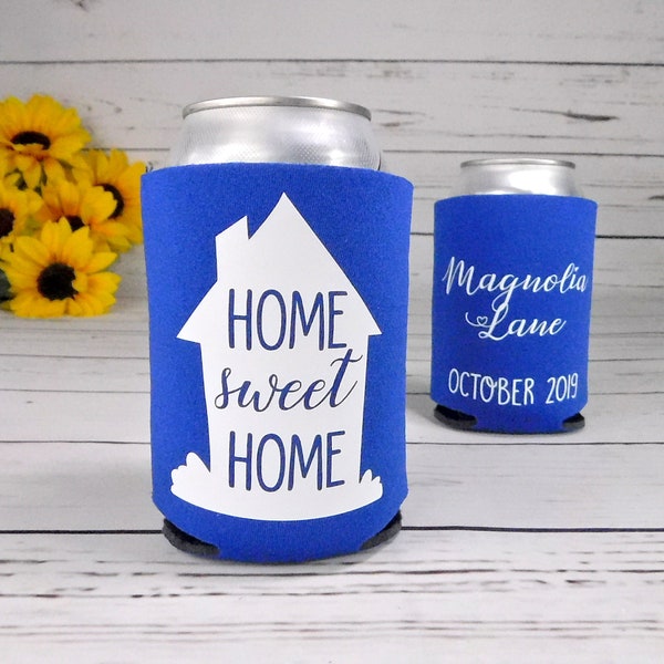 House Warming Party Gift, Moving Gift, Party Favors, Home Sweet Home, Can Cozie, Beer Cooler, New House
