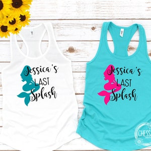 Bachelorette Party Tank Tops, Custom Bride Shirt, Beach, Splash, Florida, Cruise, Mermaid, Cardinal & White Bridesmaid Shirt Set 1533 Maroon image 2