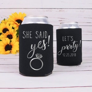 Bachelorette Party Favors, Cozies for Cups, Bachelorette Sash, Engagement Party Favors, She said yes