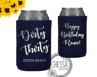 Cadeau personnalisé de 30e anniversaire pour elle, pour lui, Dirty Thirty, Sash, Cheers to 30 Years Can Cozie