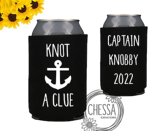 Custom Boat Name Gift, New Boat Owners, Cozies, Can Coolers, Anchor, Nautical Bachelorette, Stocking Stuffer, Custom Boat Name, Summer