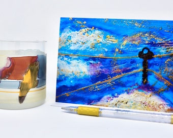 Reach For It/Note Card/Gift Card/Graduation Card/Art Card - Encaustic/Mixed Media Art Card