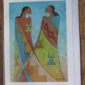 New  "FRIENDS" art card by Sioux artist Maxine Noel 6x9" blank inside w/envelope Made in Canada (#740)
