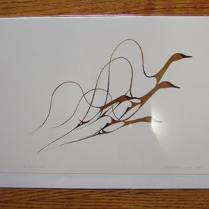 Novo cartão de arte "SPRING FLIGHT" do artista de Woodland Benjamin Chee Chee, 15 cm x 23 cm, em branco por dentro, acompanha envelope (nº 9572)