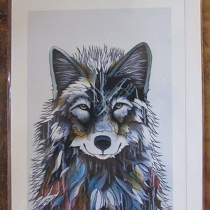 NIEUWE "KENAI aka SHADOW" kunstkaart door Micqaela Jones * met envelop * blanco binnenzijde Made in Canada (#3048)