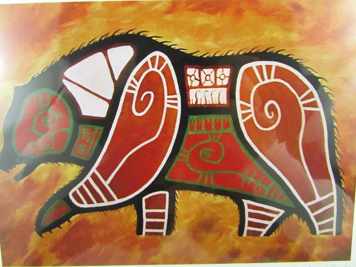 BIG BEAR Art Card by Mi'kmaq Artist David Brooks Etsy