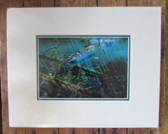 STEALHEAD BREAKING the SURFACE matted art print by renowned artist Mark Hobson 11"x14" Printed in Canada