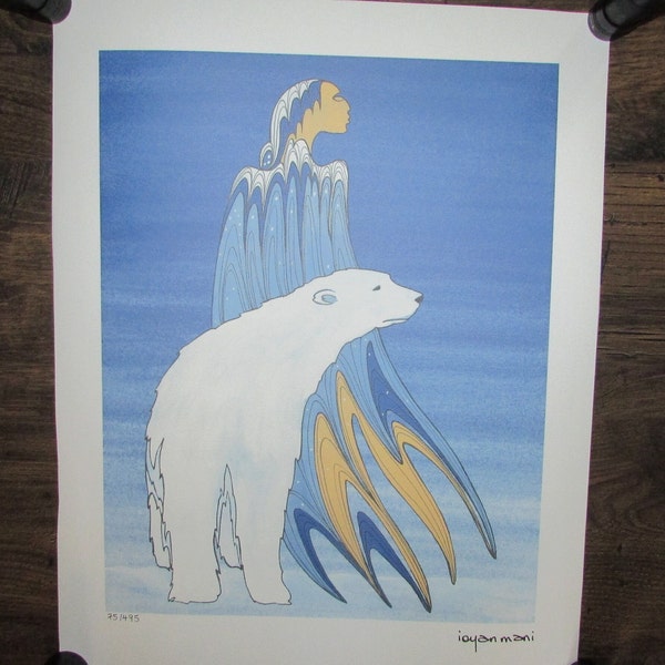 New "MOTHER WINTER" #74/495 limited edition print by Sioux artist Maxine Noel 20"x16.5 Made in Canada