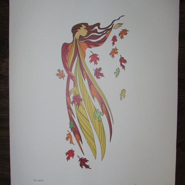 New "LEAF DANCER" #50/495 limited edition print by Sioux artist Maxine Noel 20"x16.5 Made in Canada