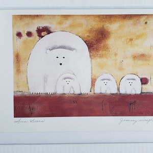 Nytt konstkort "SUN BEARS" av konstnären Jimmy Wright 15 x 23 cm med kuvert och tom insida
