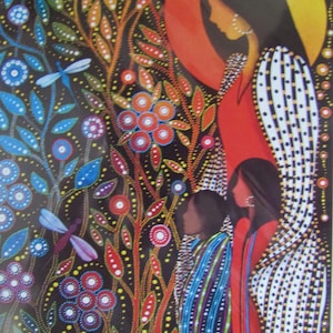 Nouvelle carte d'art "ALL CHILDREN MATTER" de l'artiste cri Betty Albert 6"X9" vierge à l'intérieur avec enveloppe Fabriqué au Canada (#2728))