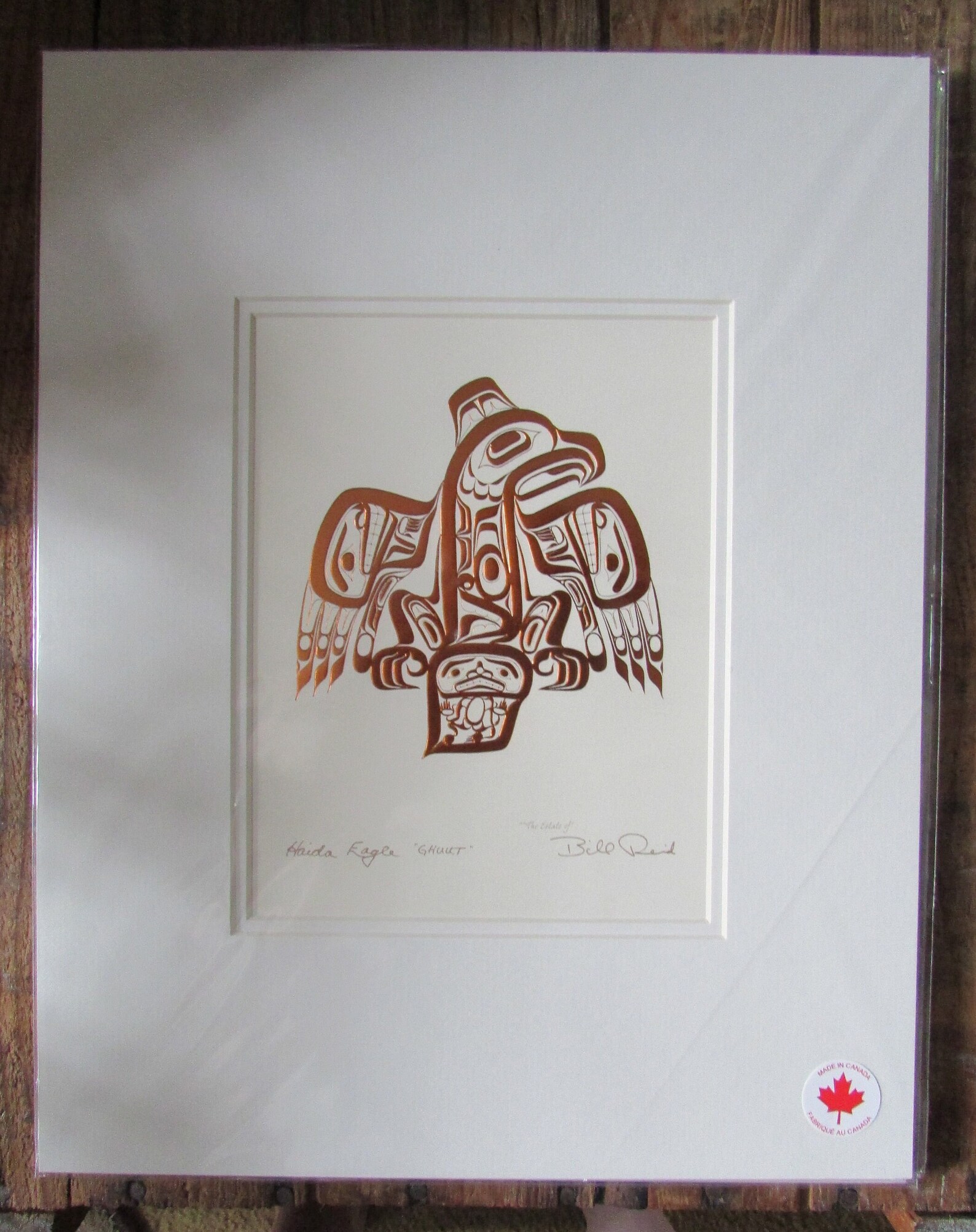 Embossed Copper Art Print haida EAGLE Ghuut by Haida Artist Bill Reid