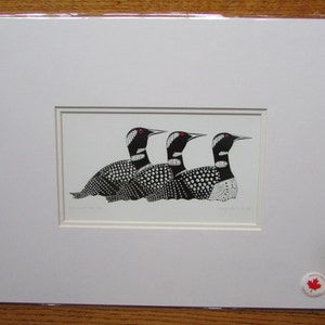 NEW "Return of the Loons" art print by Inuit artist Kenojuak Ashevak Matted 11x14