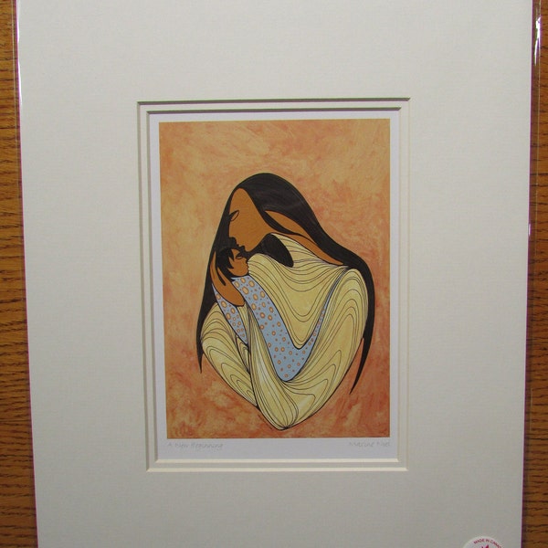 Matted art print "A NEW BEGINNING"  by Sioux artist Maxine Noel   11"x14"  Made in Canada