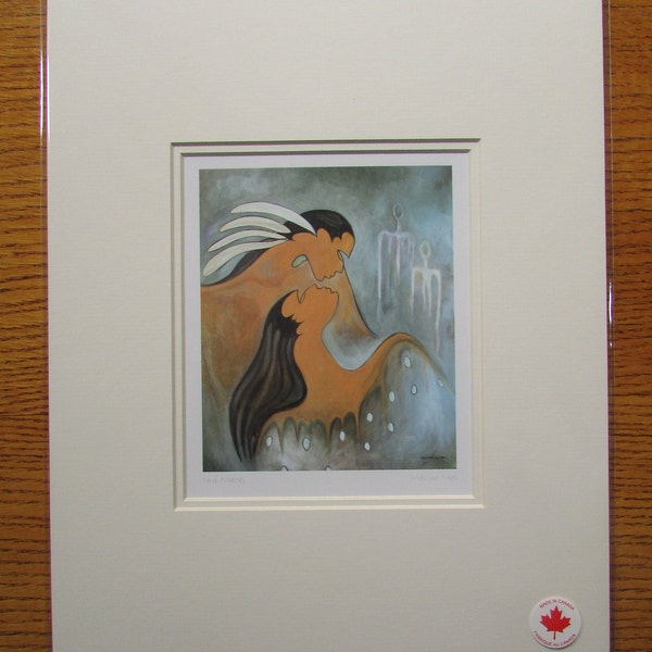 Matted art print "SOUL MATES"  by Sioux artist Maxine Noel  11"X14"  Made in Canada