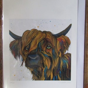 NEW &quot;DAISY&quot; art card by Micqaela Jones *with envelope *blank inside Made in Canada (#2616)