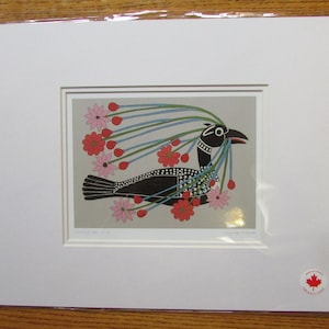 New &quot;COURTING LOON&quot; Art Print By Inuit artist Kenojuak Ashevak  Matted 11&quot; x 14&quot;