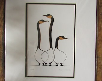Matted art print "FRIENDS" by artist Benjamin Chee Chee  11"x14"   Made in Canada