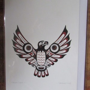 New &quot;HAIDA EAGLE II&quot; art card by Clarence Mills 6&quot;x9&quot; w/envelope blank inside (pod#1128)