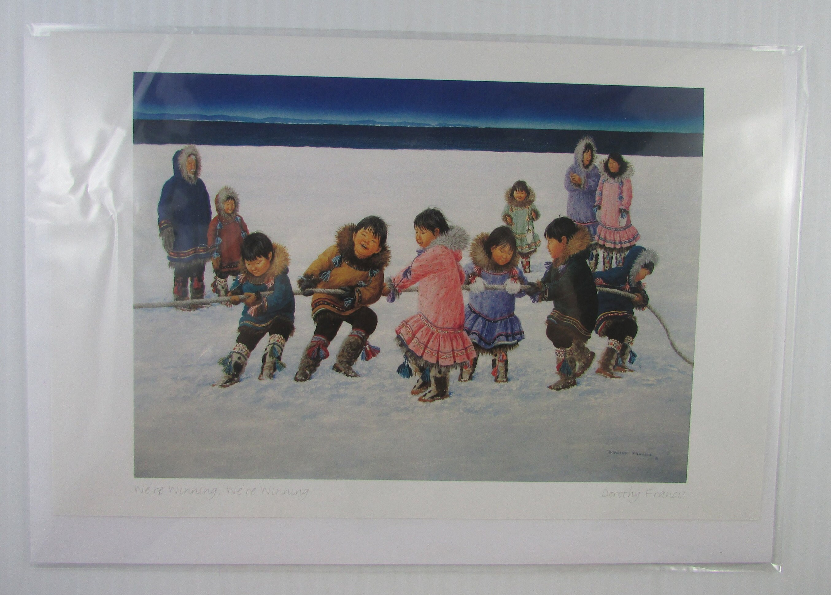 NEW "We're Winning, We're Winning" art card by Dorothy Francis  6x9" w/envelope and blank inside Made in Canada
