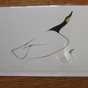 Nouvelle carte artistique « MOTHER & CHILD » de l'artiste des bois Benjamin Chee Chee, 15 x 25 cm, vierge à l'intérieur, livrée avec enveloppe