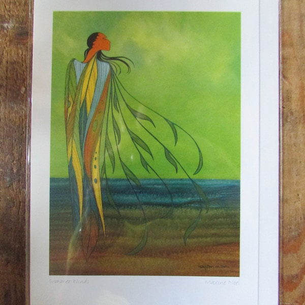 New  "SUMMER WINDS" art card by Sioux artist Maxine Noel 6x9" blank inside w/envelope Made in Canada