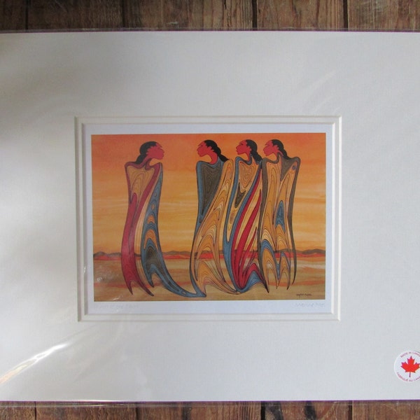 Matted art print "SPIRITS of the EARTH" by Sioux artist Maxine Noel  11"X14"  Made in Canada