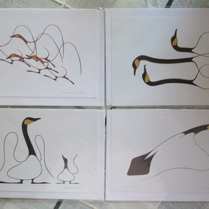 Set #2 van 4 kunstkaarten door Ojibway-kunstenaar Benjamin Chee Chee * Wordt geleverd met envelop en blanco binnenkant 9 "x 6"