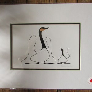 Impresión artística con paspartú "LEARNING" del artista Benjamin Chee Chee 11" x 14" Fabricada en Canadá