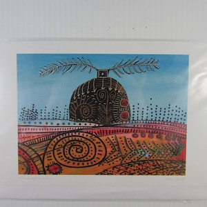 NUEVA tarjeta de arte "Mujer abandonada" del artista de las Primeras Naciones Alan Syliboy 6x9" en blanco en el interior con sobre (n.° 709) Fabricado en Canadá