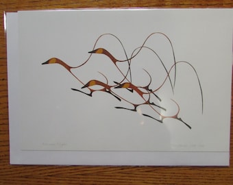 New "AUTUMN FLIGHT" Art card by Woodland artist Benjamin Chee Chee 6" x 9"      (#9577)