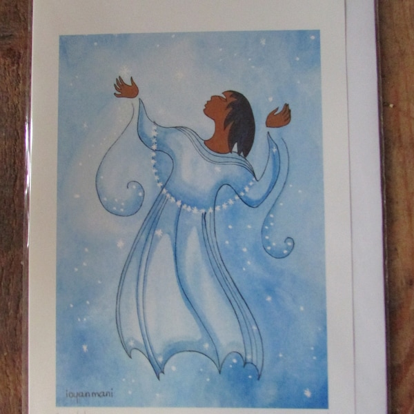 New "SNOWFLAKES" art card by Sioux artist Maxine Noel  6"x9" w/envelope  Blank inside (#7778)