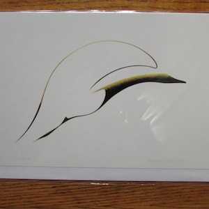 Nuovo biglietto artistico "SUN BIRD" dell'artista Woodland Benjamin Chee Chee 6" x 9" Vuoto all'interno, fornito con busta